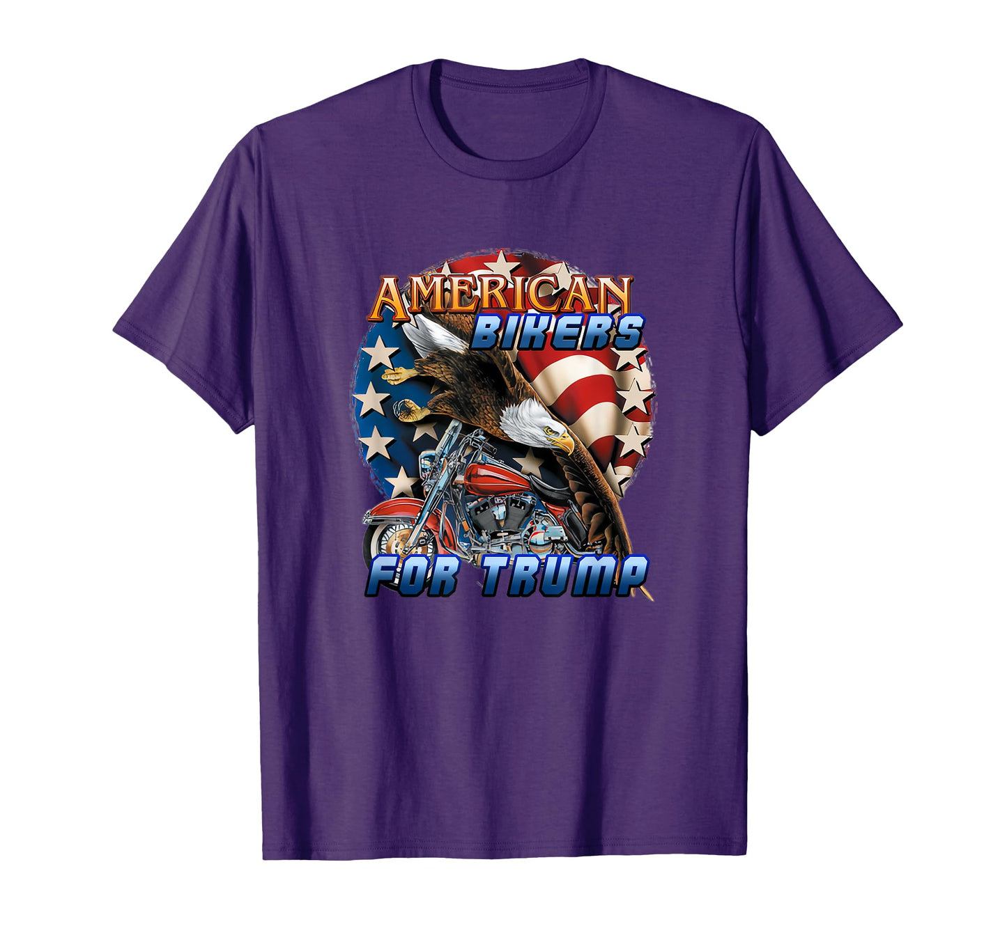 American Bikers For Trump Eagle Flag Motorbike 2020 Election T-Shirt