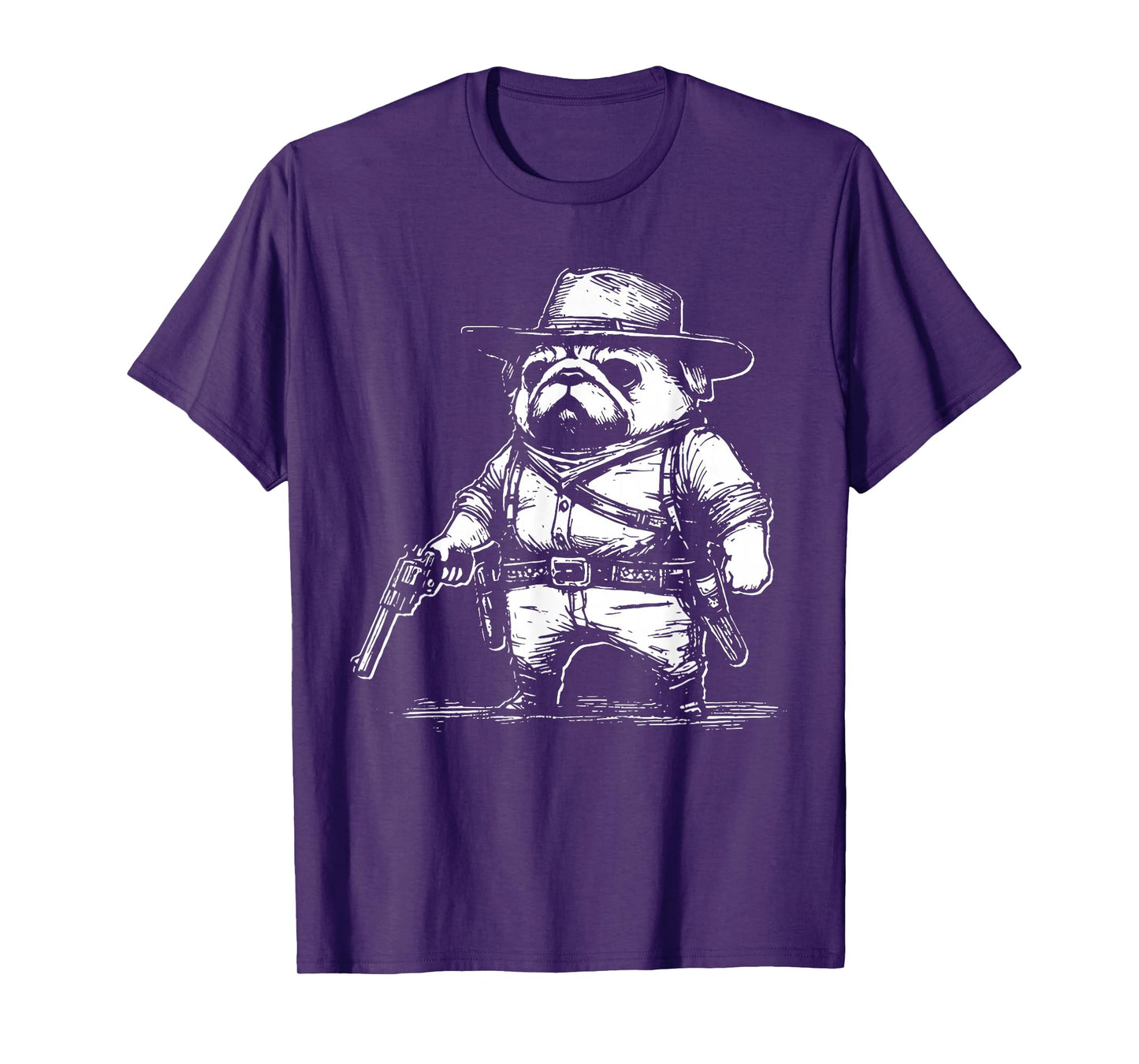 Vintage Cowboy Pug Dog Western Mummy French Bulldog Meme T-Shirt