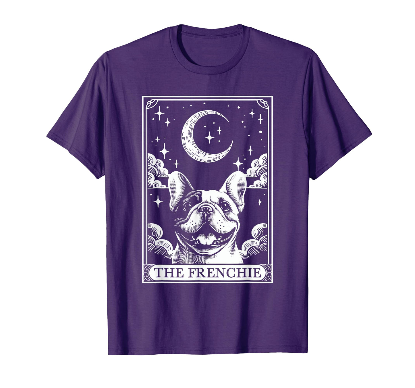 Tarot Card Vintage Crescent Moon French Bulldog Dog Mom T-Shirt