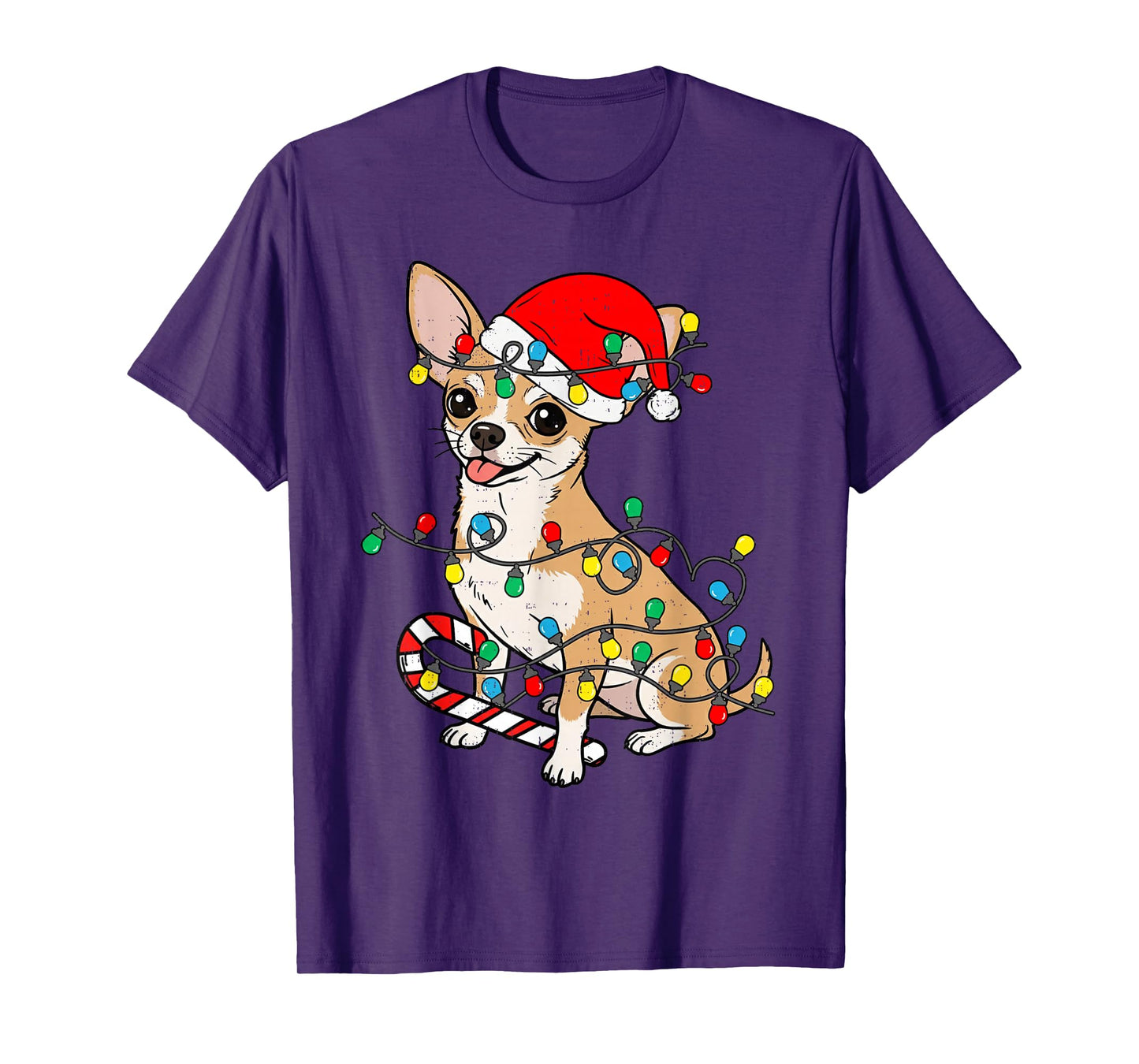 Chihuahua Dog Christmas Lights Santa Xmas Pet Dog Lover T-Shirt