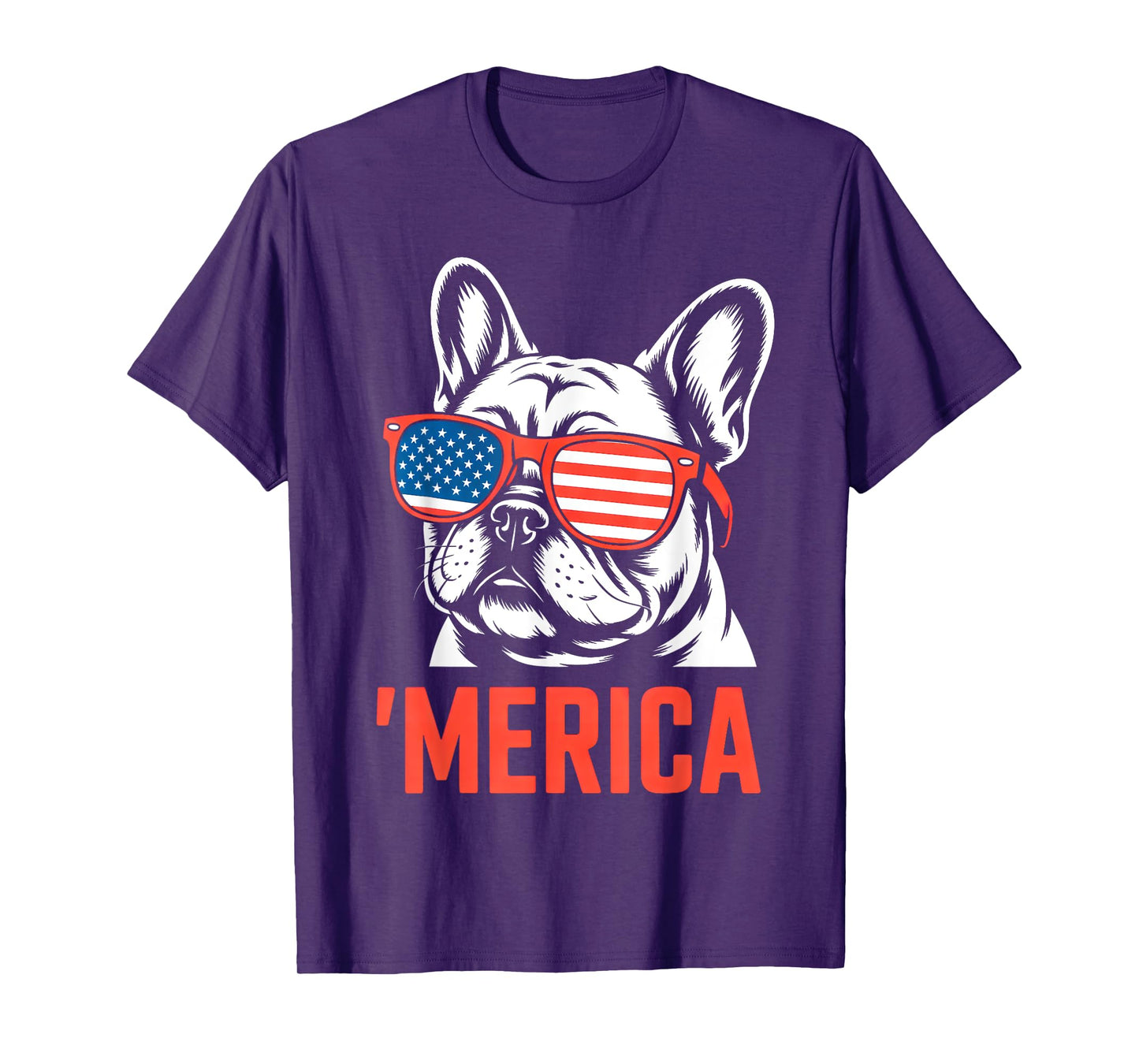 Merica French Bulldog American Flag 4th of July Frenchie T-Shirt