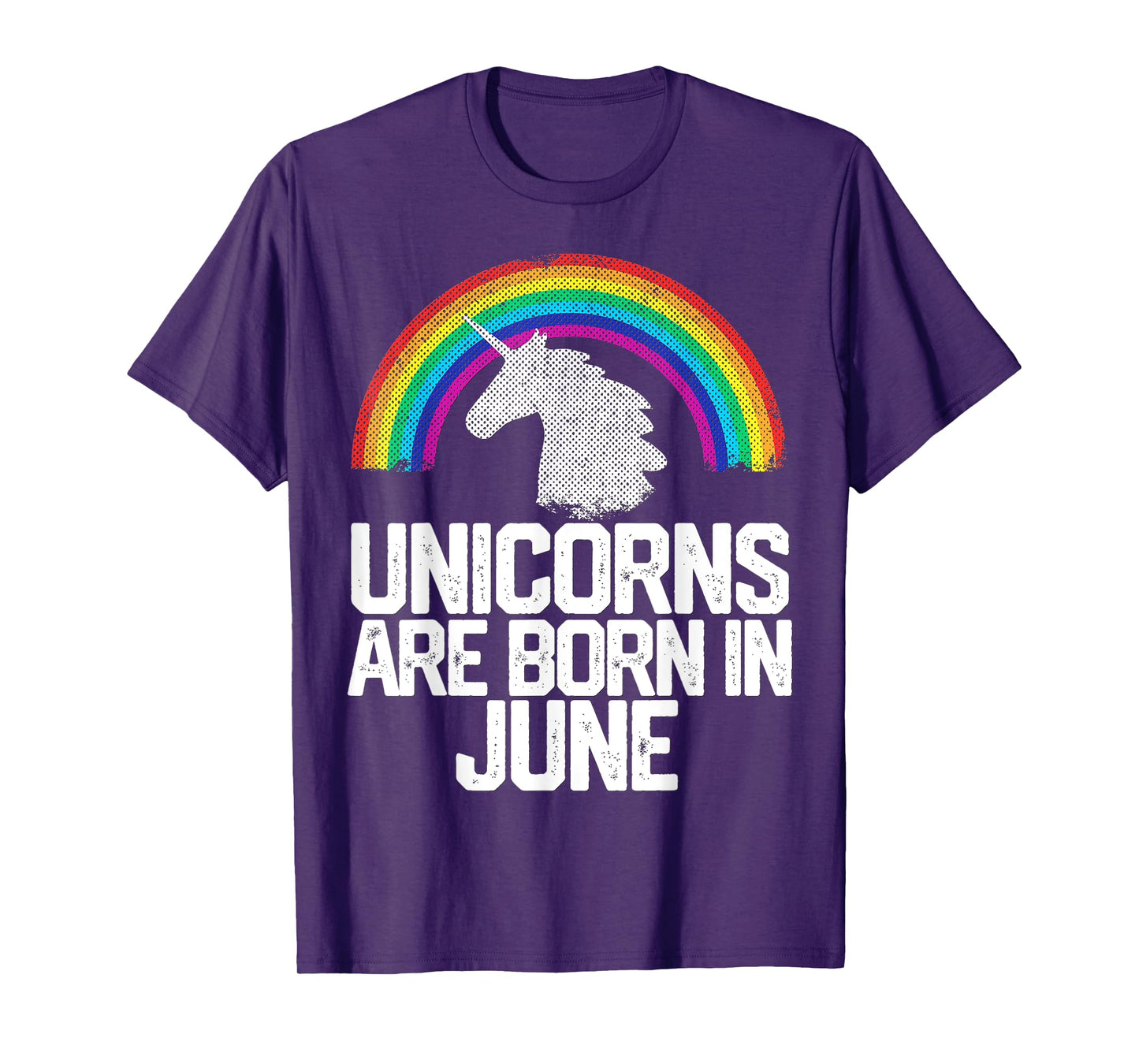 UNICORNS ARE BORN IN JUNE Birthday Gift Rainbow Girl Women T-Shirt
