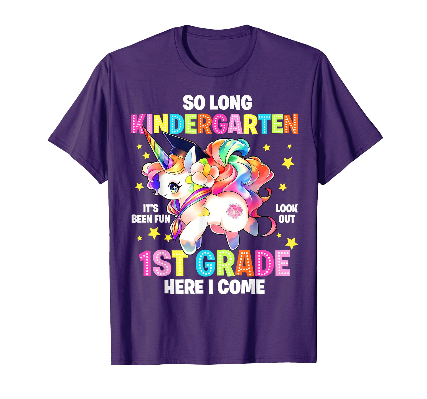 So Long Kindergarten Graduation 1st Grade Unicorn Girls Kids T-Shirt