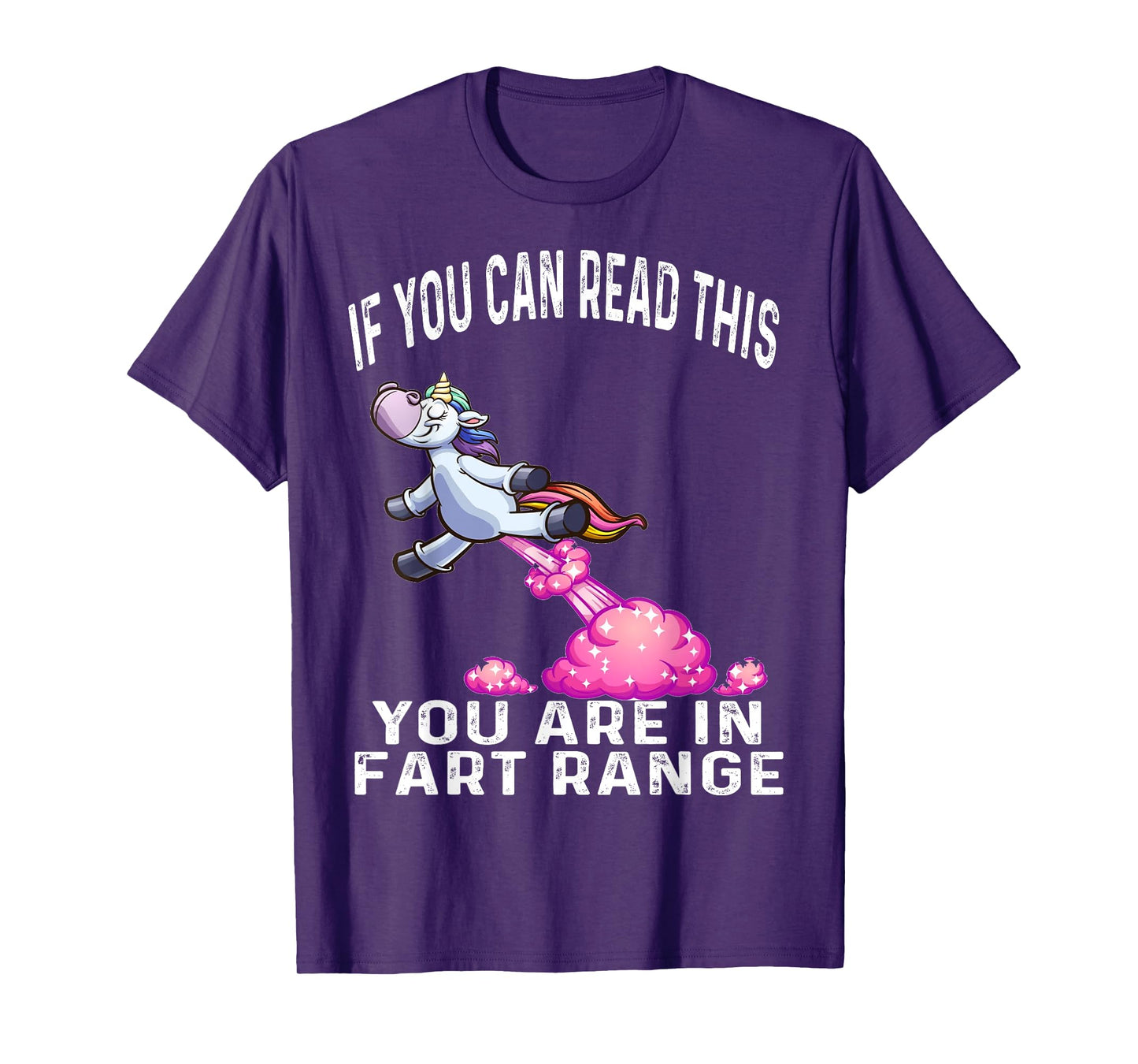 Funny Unicorn If You Can Read This You're In Fart Range T-Shirt