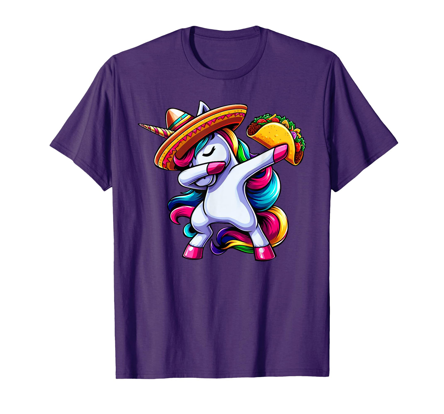 Cinco De Mayo Funny Dabbing Unicorn Sombrero Mexican Kids T-Shirt