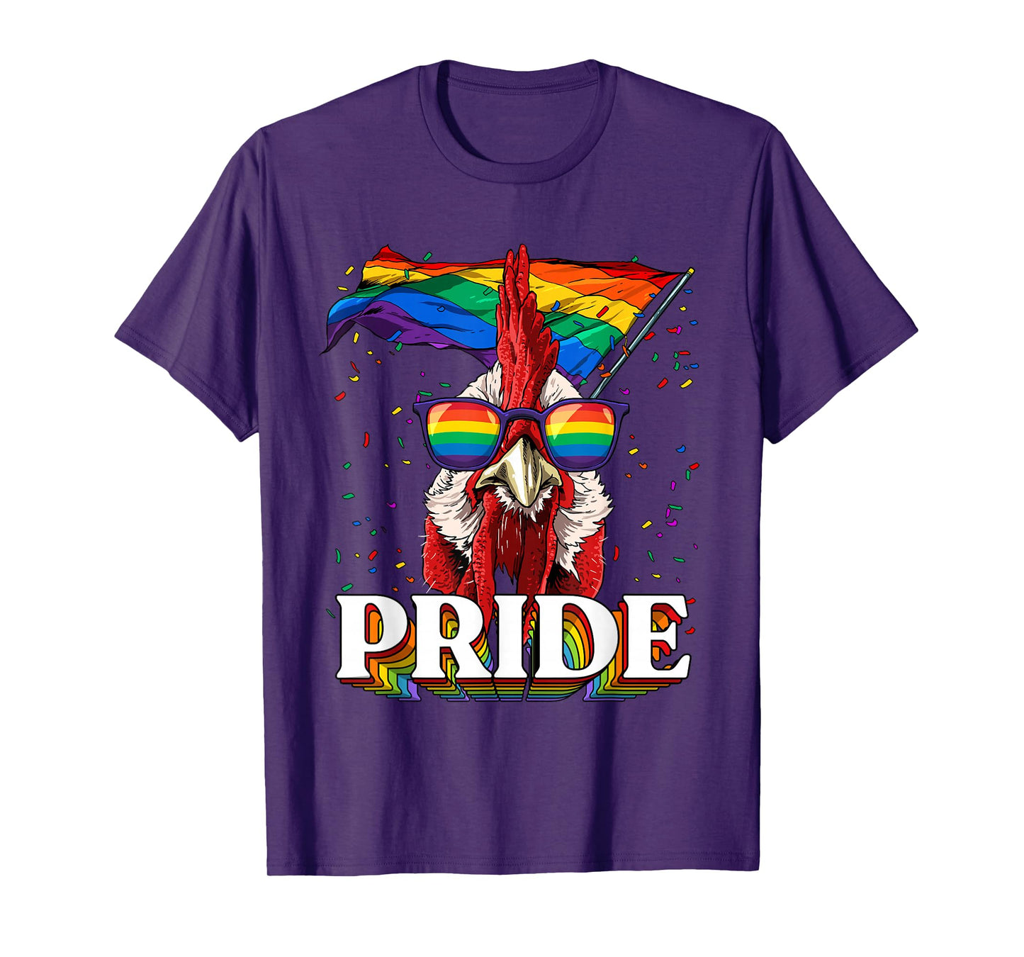 Pride LGBTQ Chicken Rainbow Flag Pride Month Rooster Animal T-Shirt