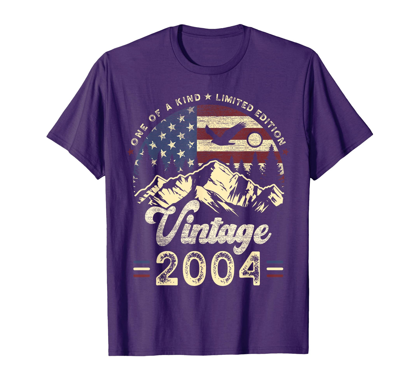 Vintage 2004 American Flag Patriotic Eagle 21st Birthday T-Shirt