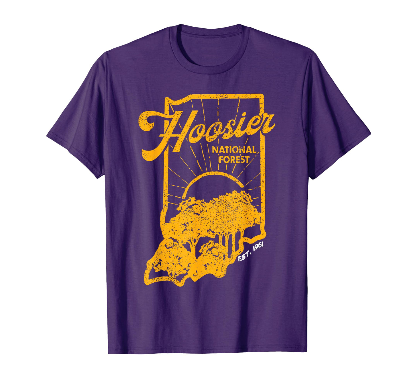 Indiana State Hoosier National Forest Retro Vintage T-Shirt