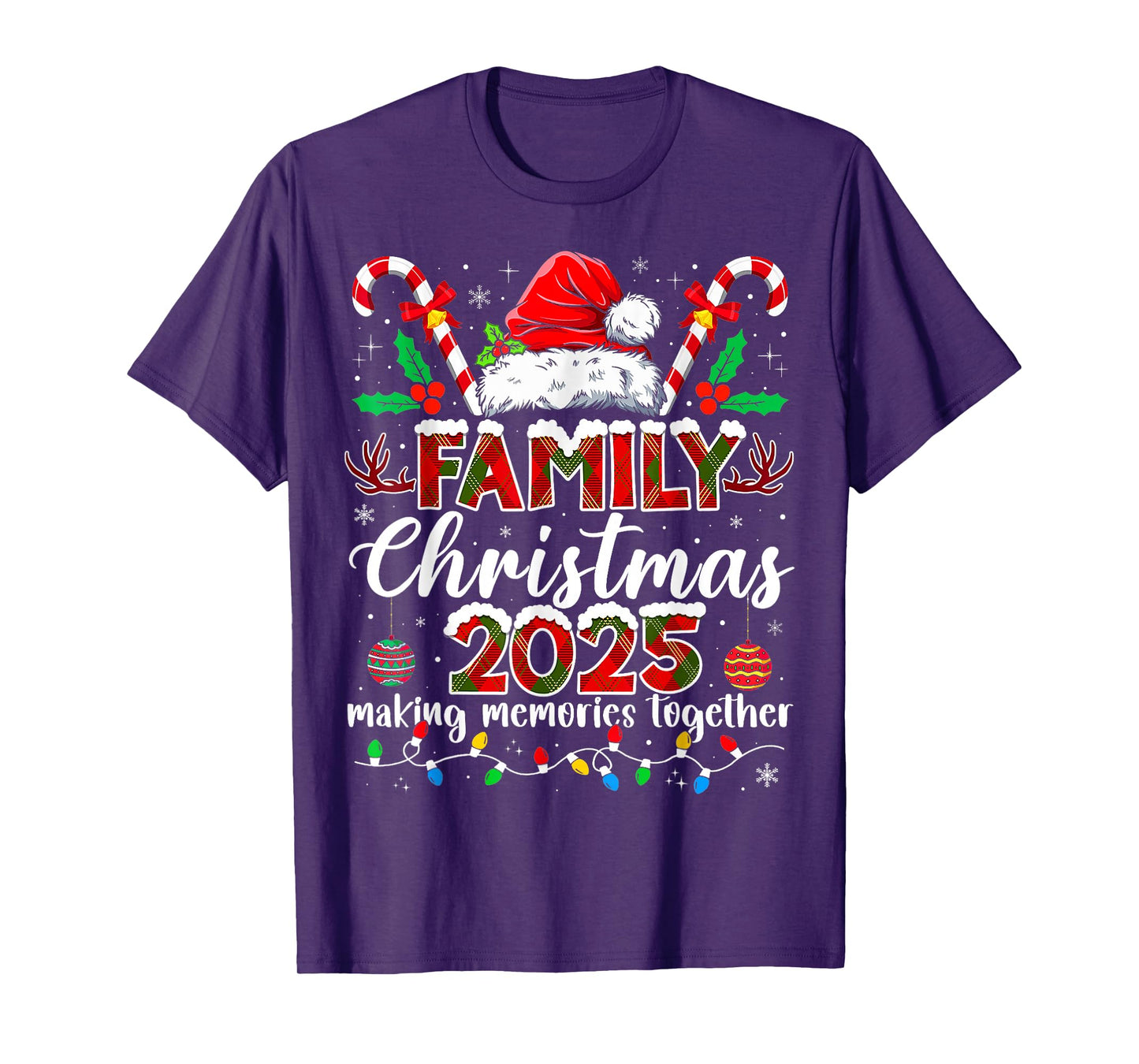 Family Christmas 2025 Matching Santa Tee Xmas Pajamas Pjs T-Shirt