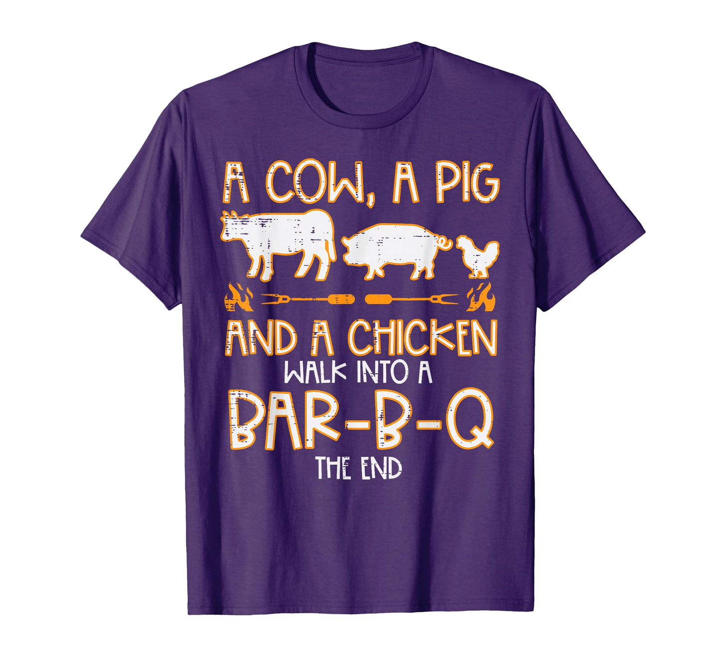Cow Pig Chicken Walk Bar B Q Bbq Barbecue Grilling Men Women T-Shirt