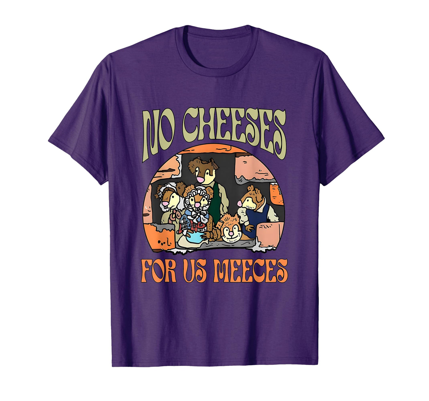 No Retro Cheeses For Us Party Meeces Christmas Holiday T-Shirt