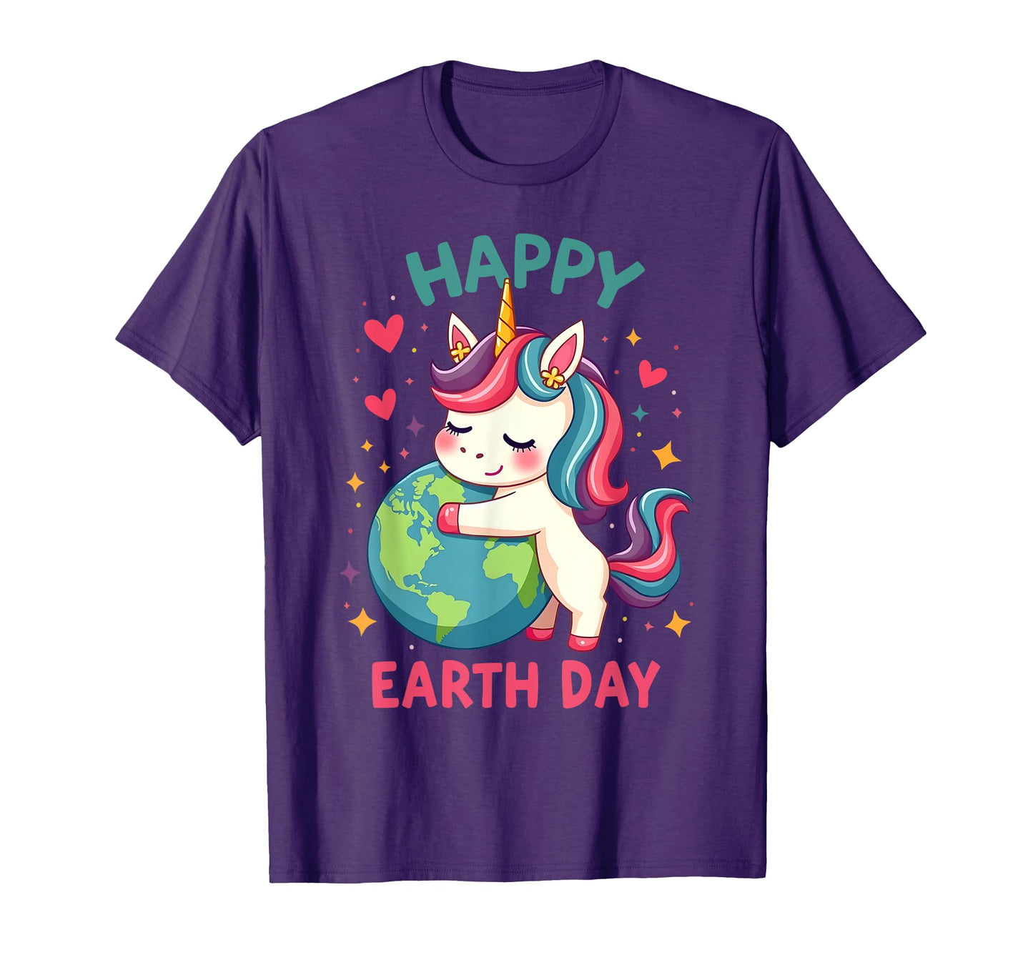 Cute Unicorn Happy Earth Day Groovy Women Men Kids T-Shirt