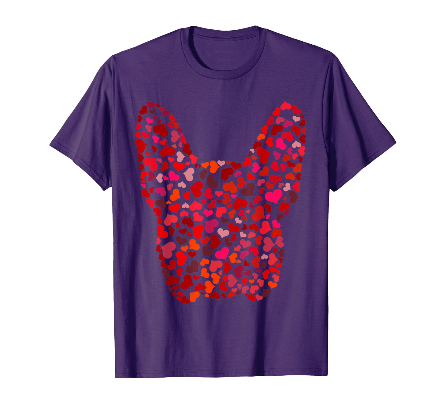 Red Hearts French Bulldog Valentines Day Dog Frenchie Mom T-Shirt