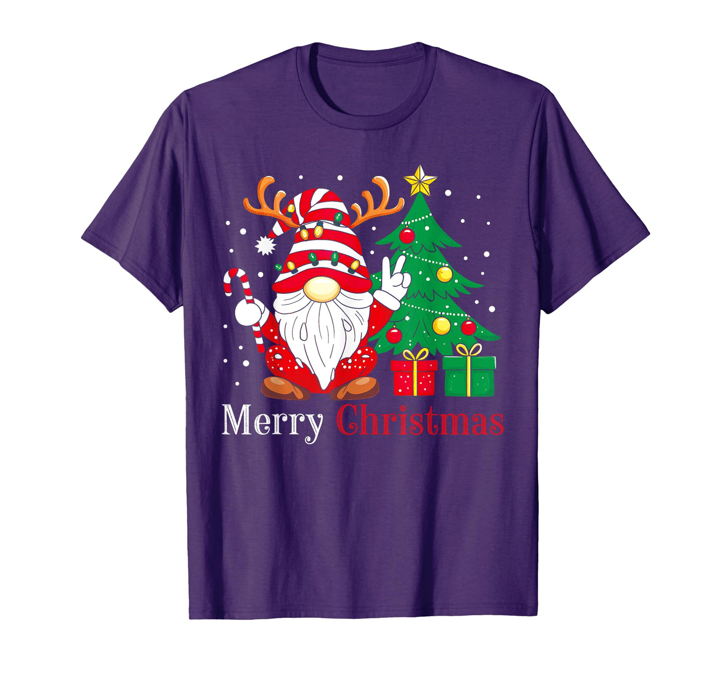 Family Xmas Holiday PJs Women Men Merry Christmas Gnomes T-Shirt
