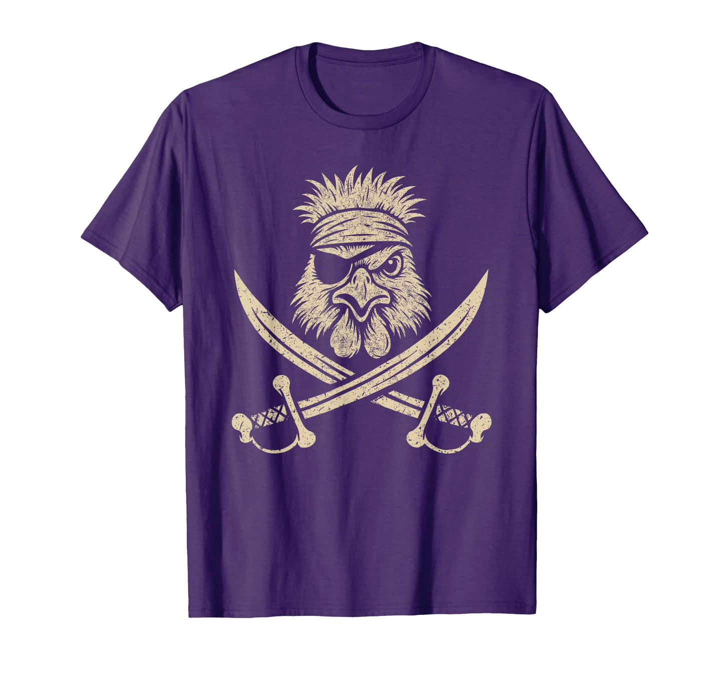 Vintage Pirate Silkie Chicken and Crossbones Farm Animal T-Shirt
