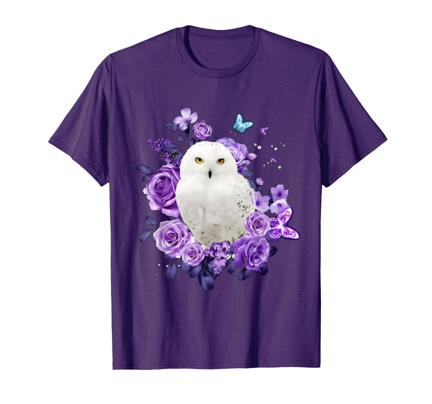 Owl Purple Rose Collection Cute Owl Lover Gift T-Shirt