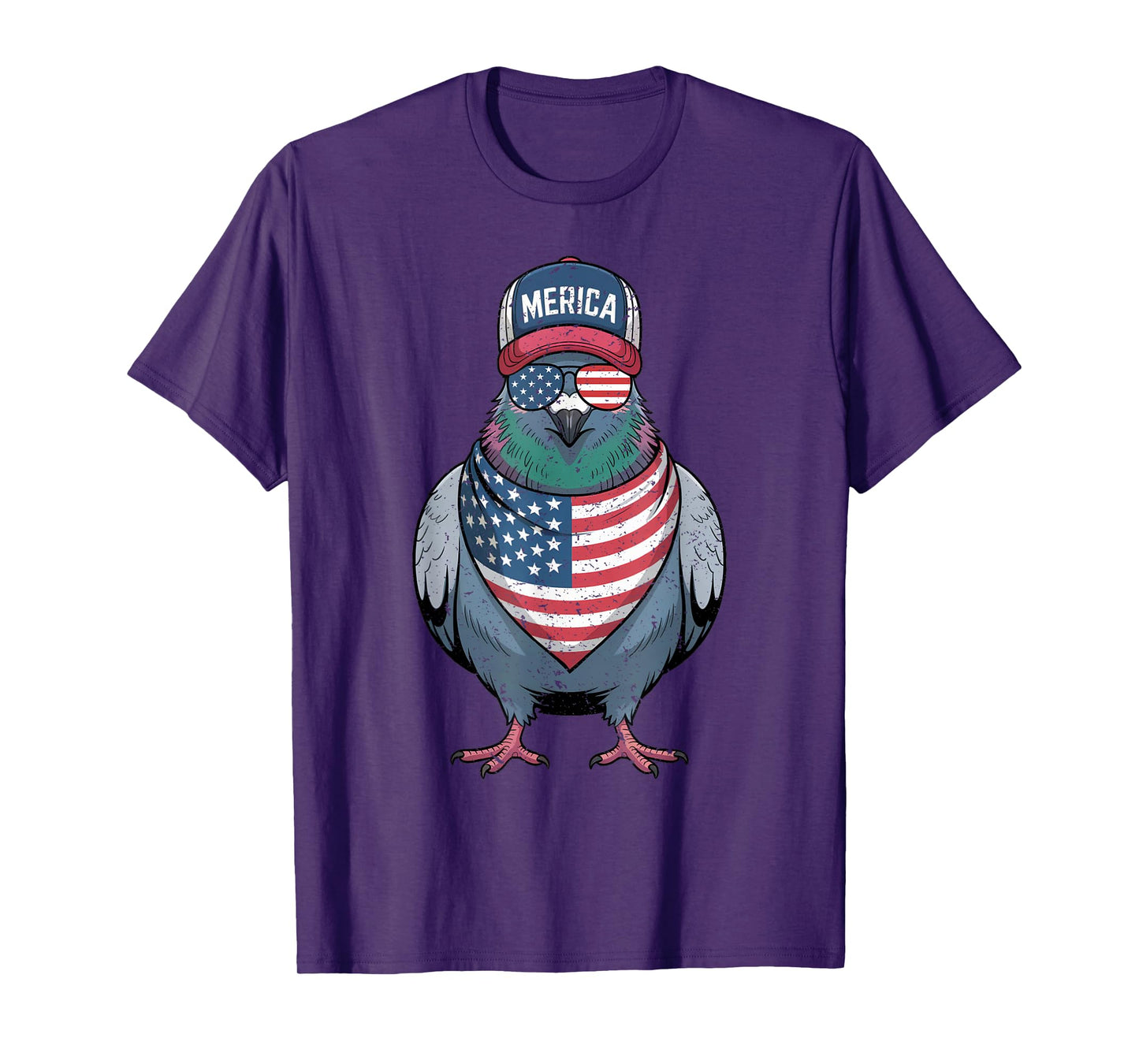 Pigeon 4th of July US American Flag Patriotic Bird T-Shirt