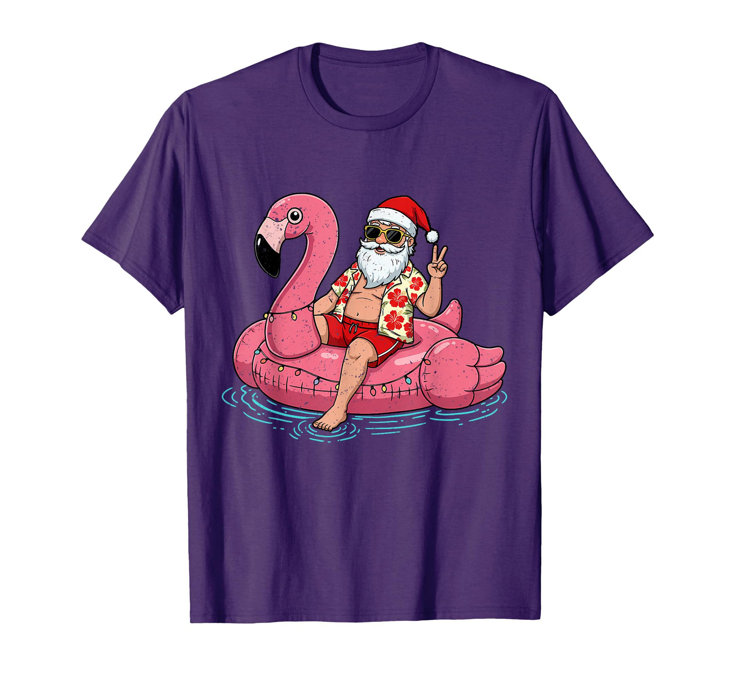 Christmas in July Shirt Santa Flamingo Float Summer Xmas T-Shirt
