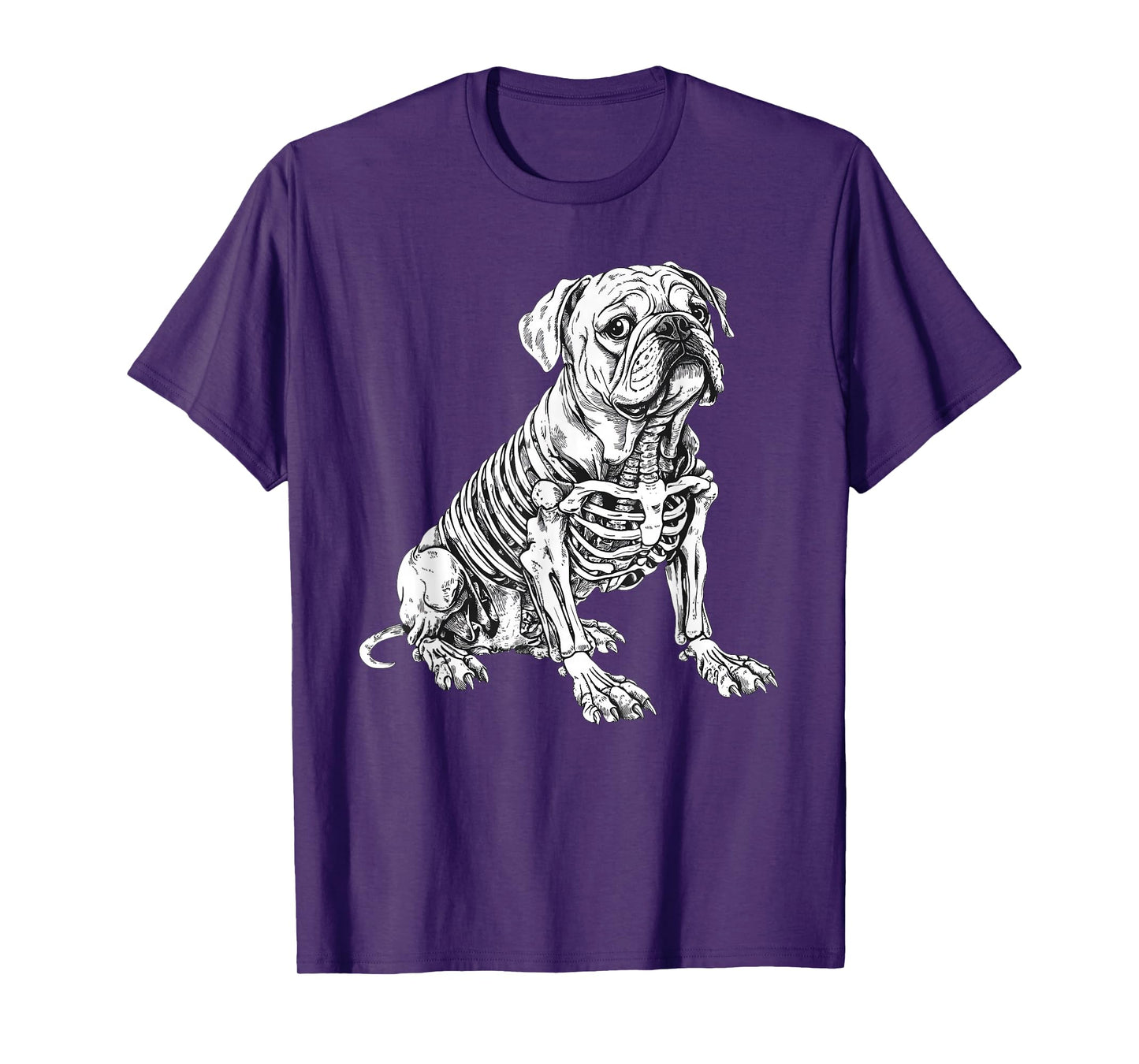 English Bulldog Dog Skeleton Halloween T-Shirt