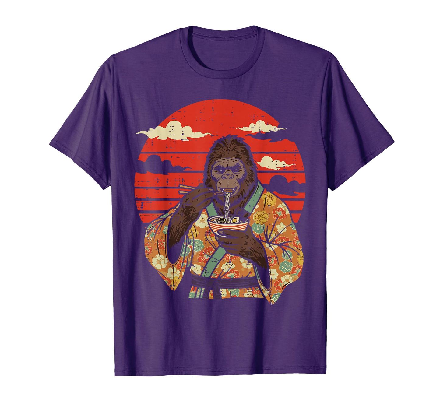 Bigfoot Kimono Ramen Japanese Sasquatch Art Men Women Kids T-Shirt