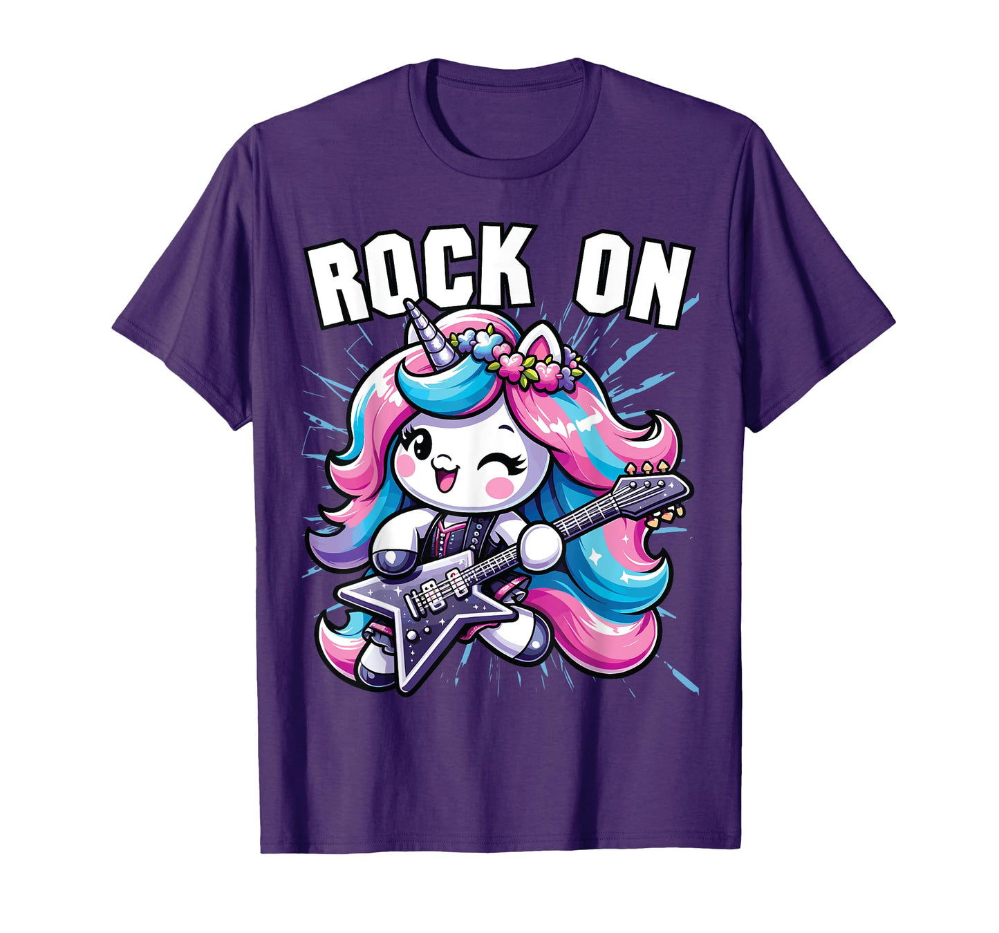 Girls Rock, Rock On, Unicorn Girls Rock and Roll T-Shirt