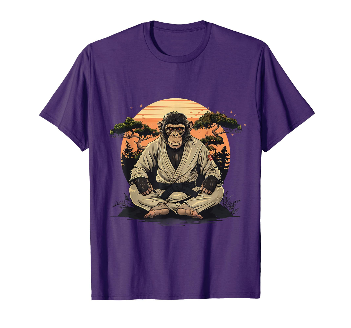 Kung Fu Monkey Taekwondo Bonsai Tree Judo Martial Arts T-Shirt