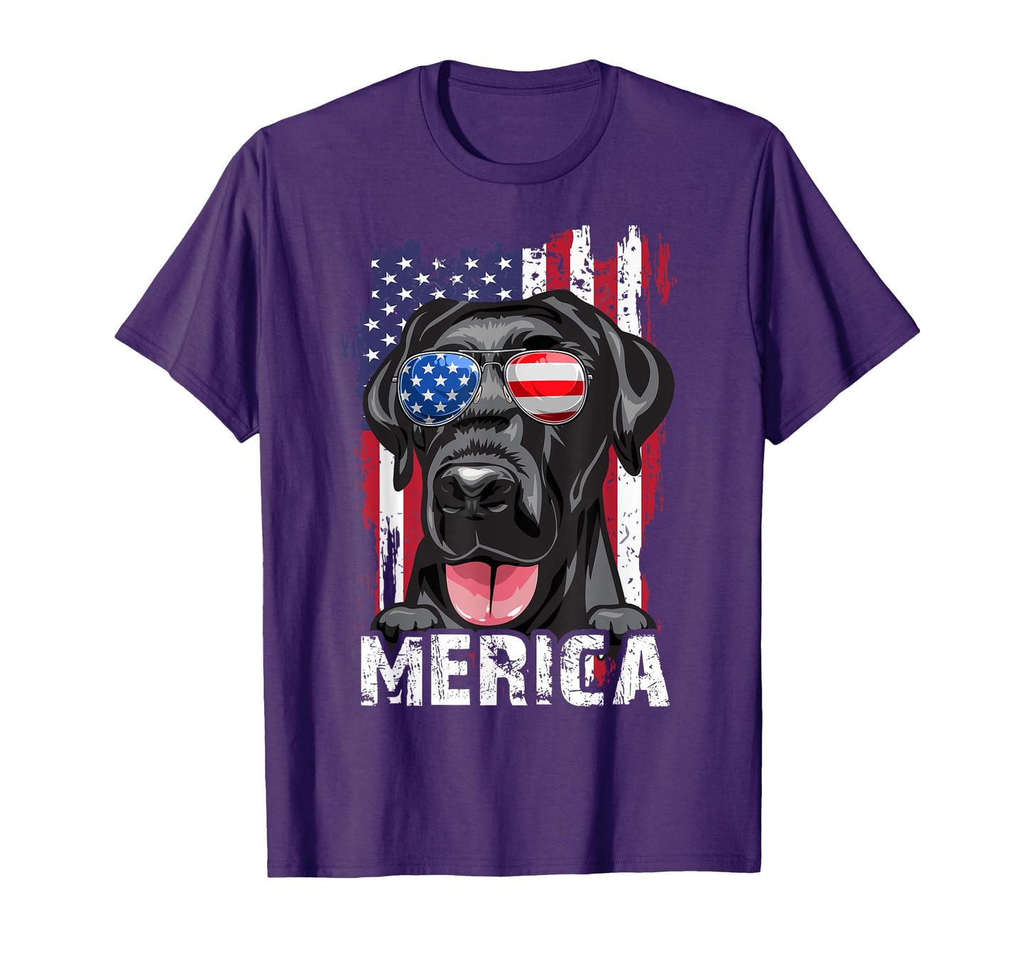 Merica Labrador Retriever American Flag 4th July USA Lab Dog T-Shirt for Women Girls Kids Men