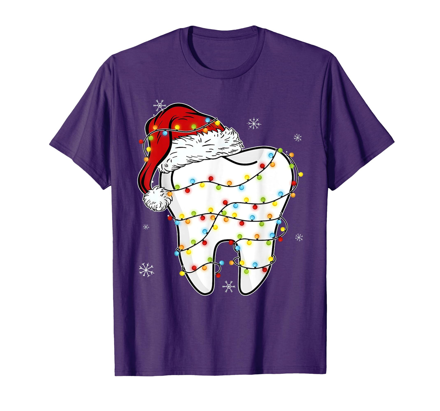 Christmas Teeth Dentist Xmas Lights Santa Hat Pajama Holiday T-Shirt