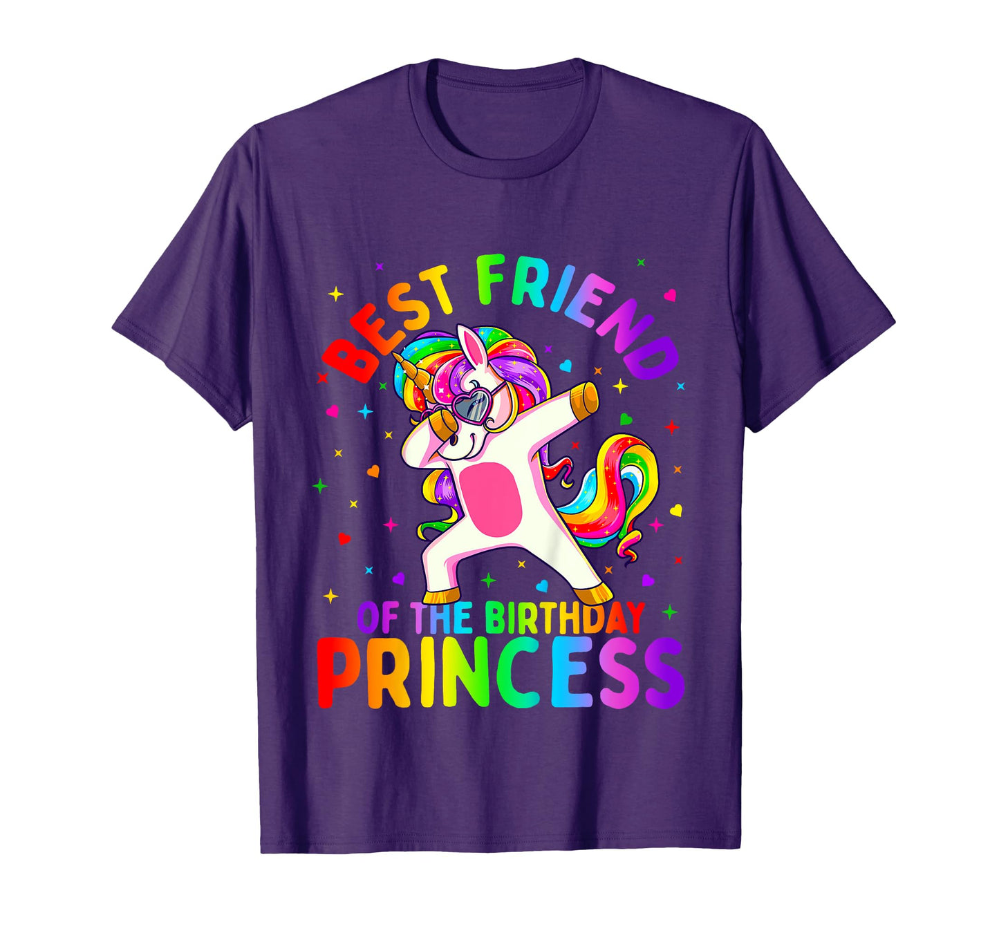 Best Friend of the Birthday Princess Girl Dabbing Unicorn T-Shirt