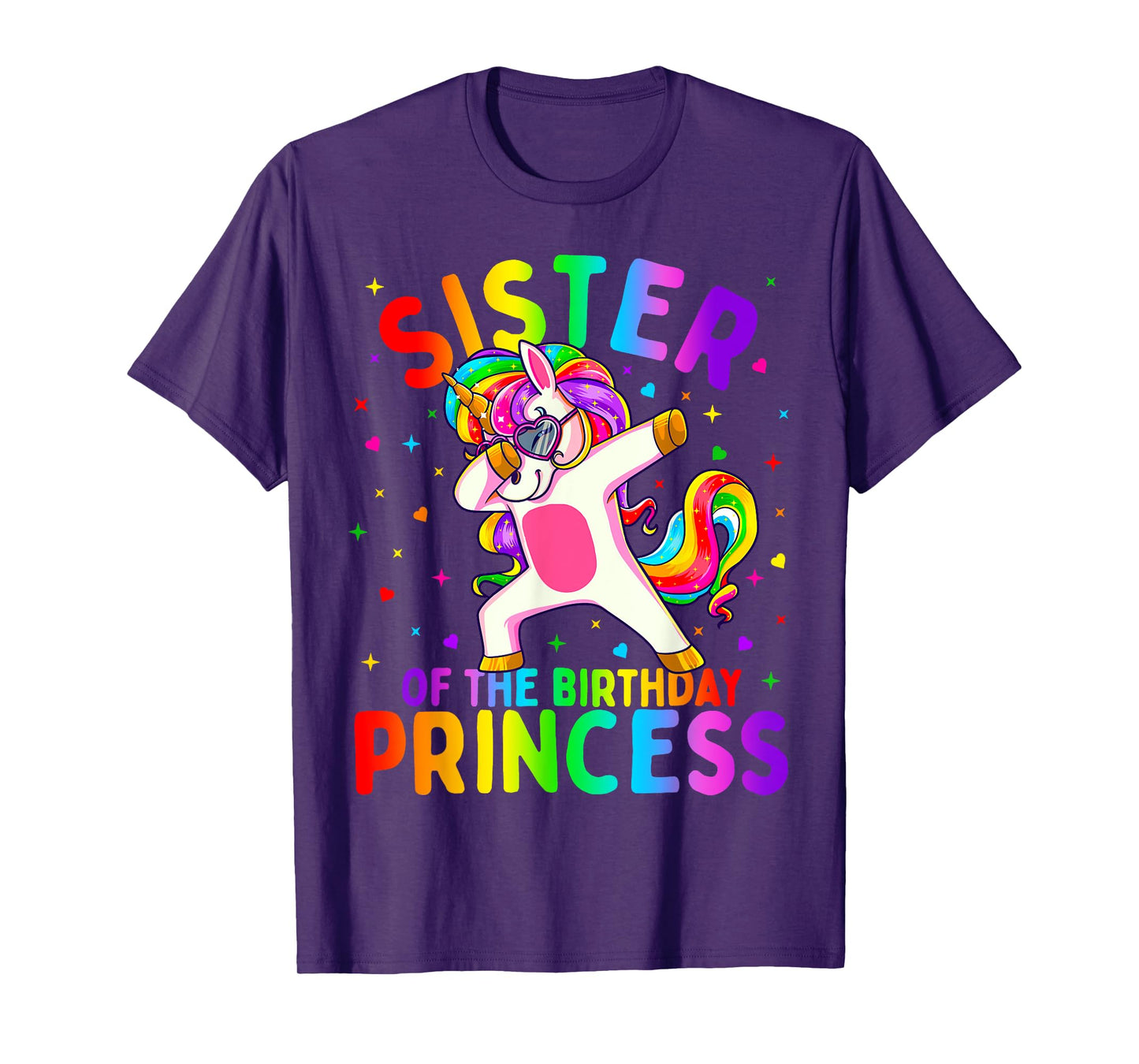 Sister of the Birthday Princess Girl Dabbing Unicorn T-Shirt