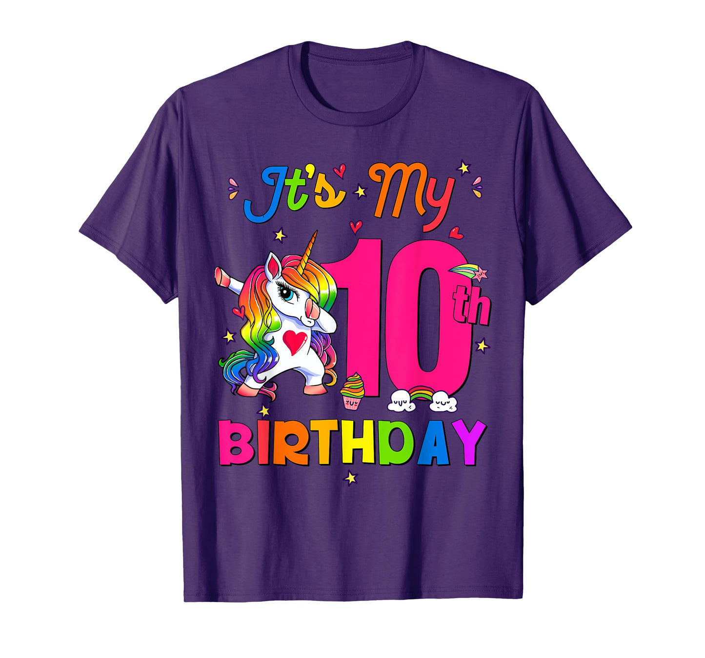 10 Years Old Unicorn It's My 10th Birthday Girl Party T-Shirt