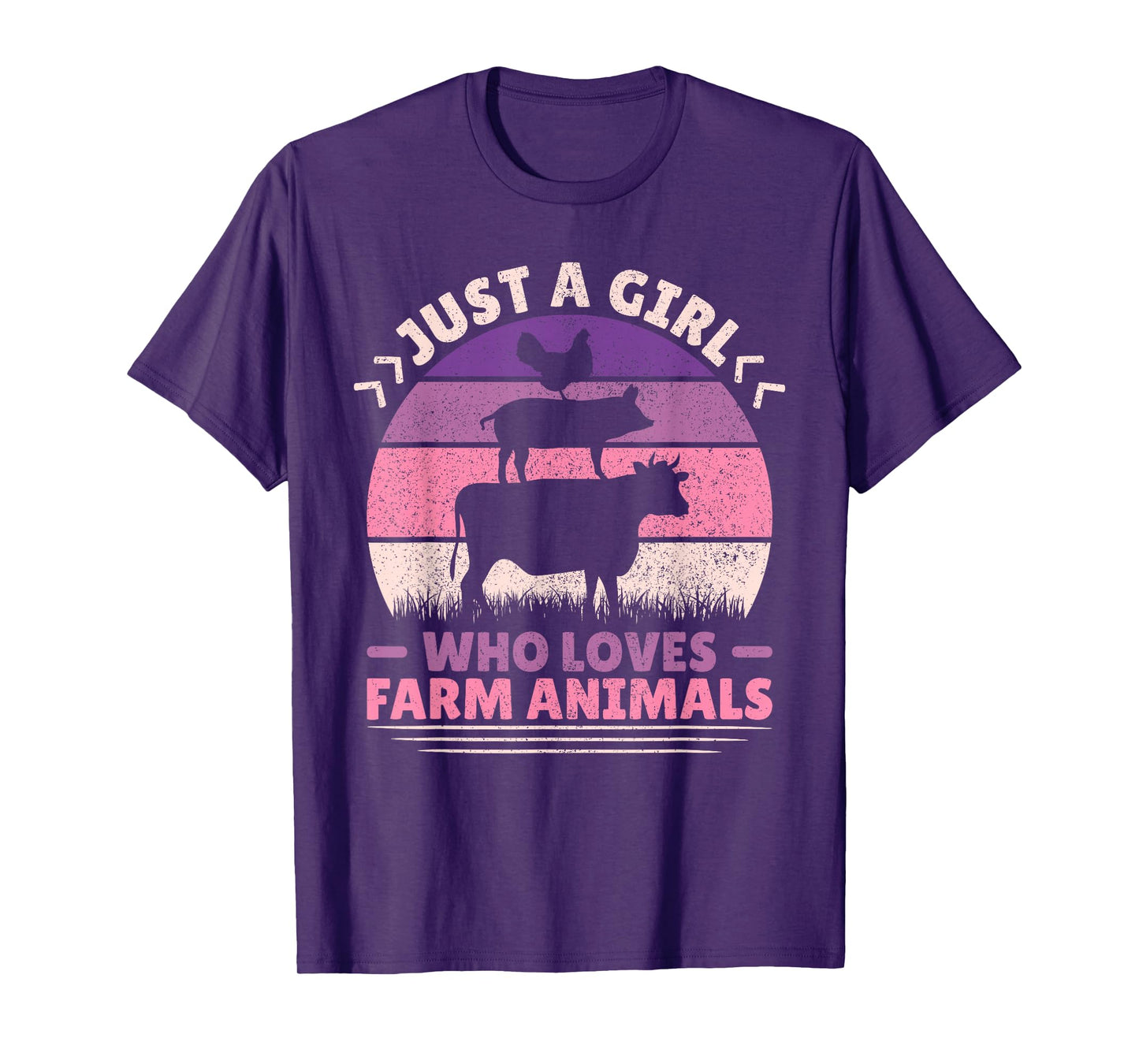 Just A Girl Who Loves Farm Animals Lover Women Farmer Girl T-Shirt