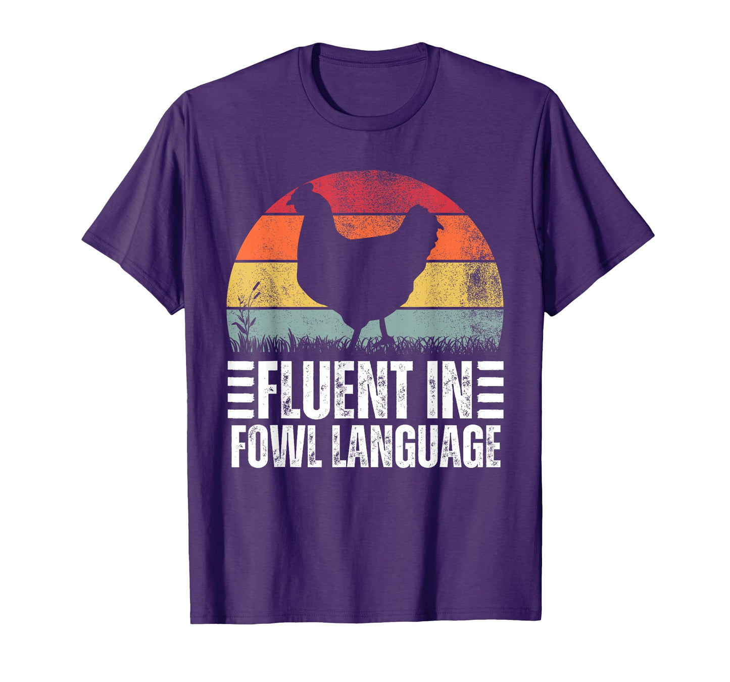 Funny Chicken Retro Vintage Fluent In Fowl Language T-Shirt