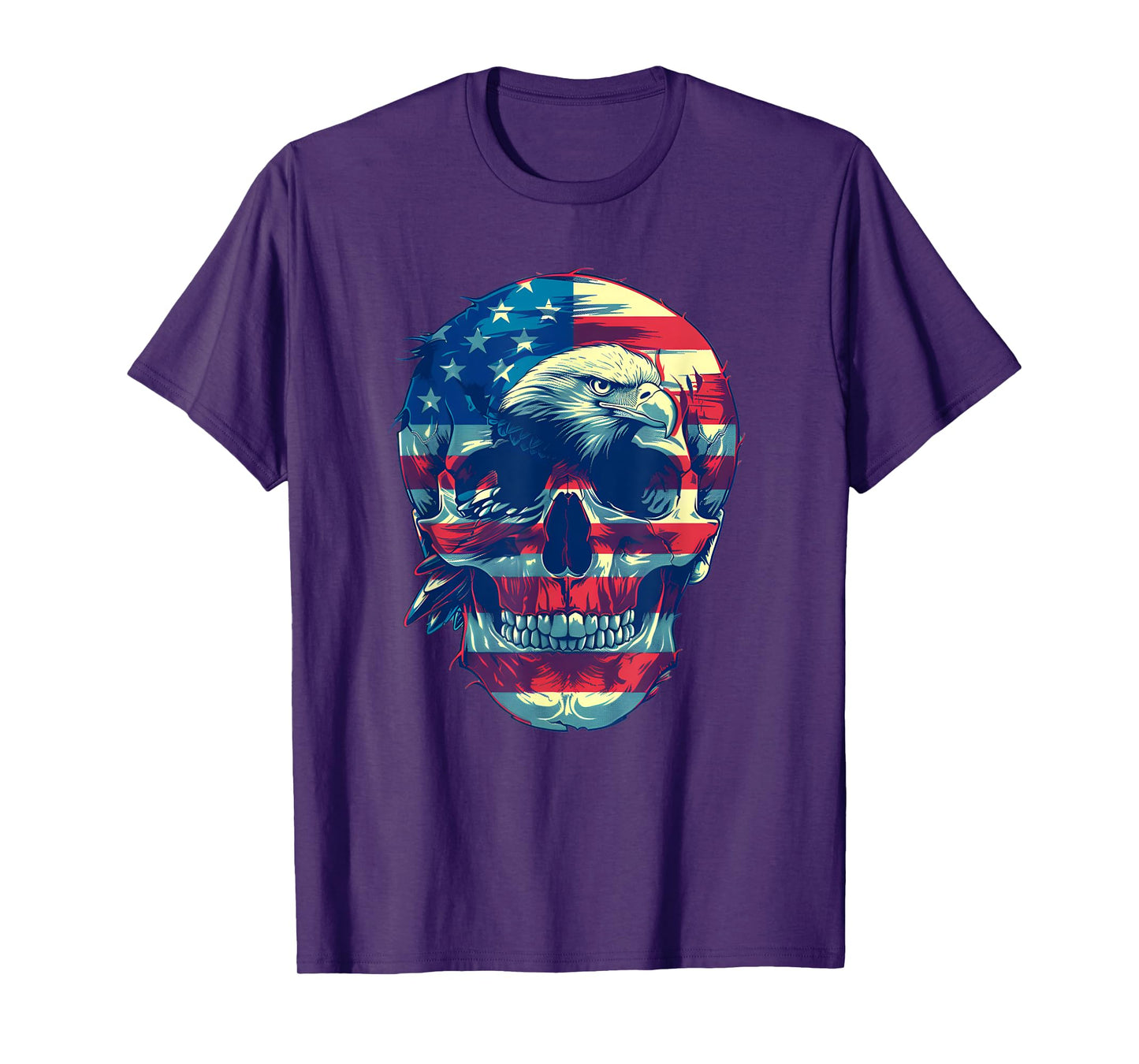 Grunt Patriotic American Bald Eagle Rock Style T-Shirt