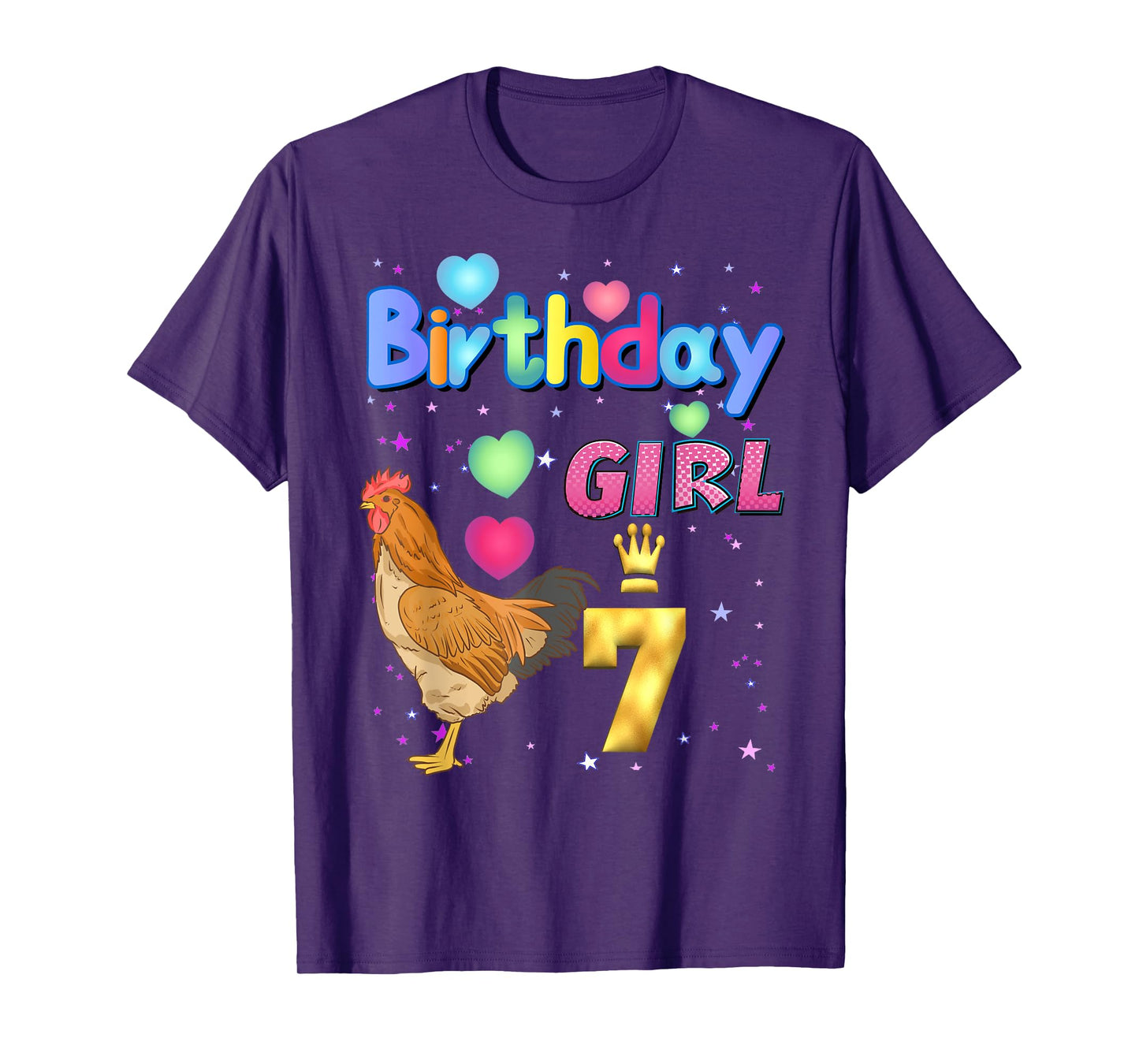 Kids 7Years Old Chicken Its my 7th birthday Girl Chicken T-Shirt
