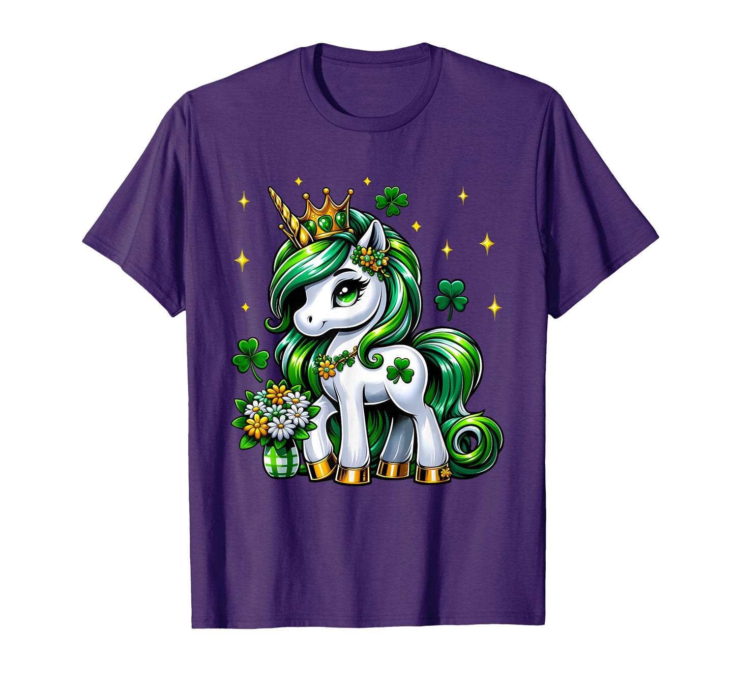 St Patricks Day Unicorn Cute St Pattys Girls Women Lepricorn T-Shirt