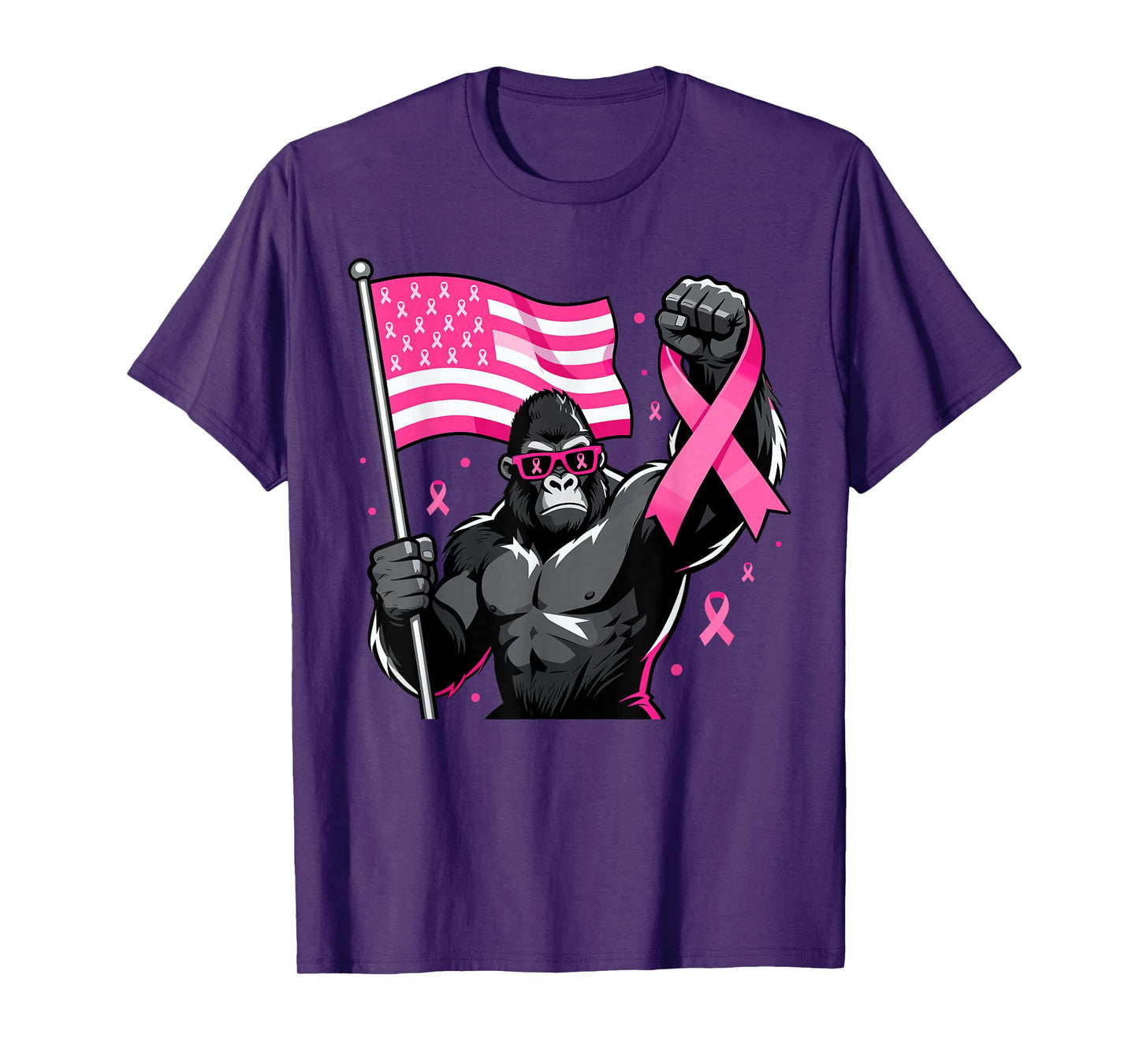 Bigfoot Pink Ribbon Breast Cancer Awareness Women Men Boys T-Shirt
