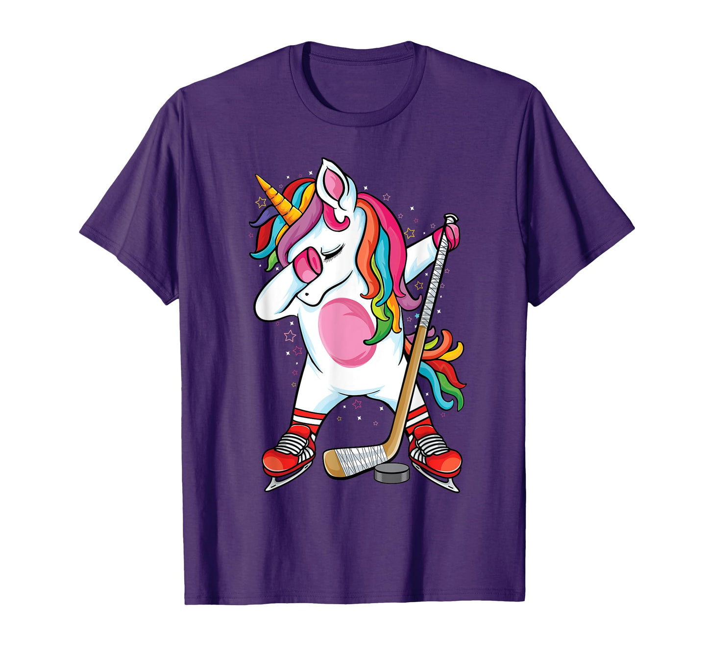 Dabbing Unicorn Ice Hockey Kids Boys Girls funny ice Hockey T-Shirt
