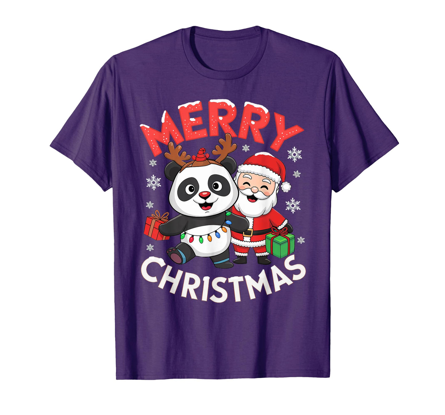Cute Xmas Panda Santa on Panda Christmas T-Shirt