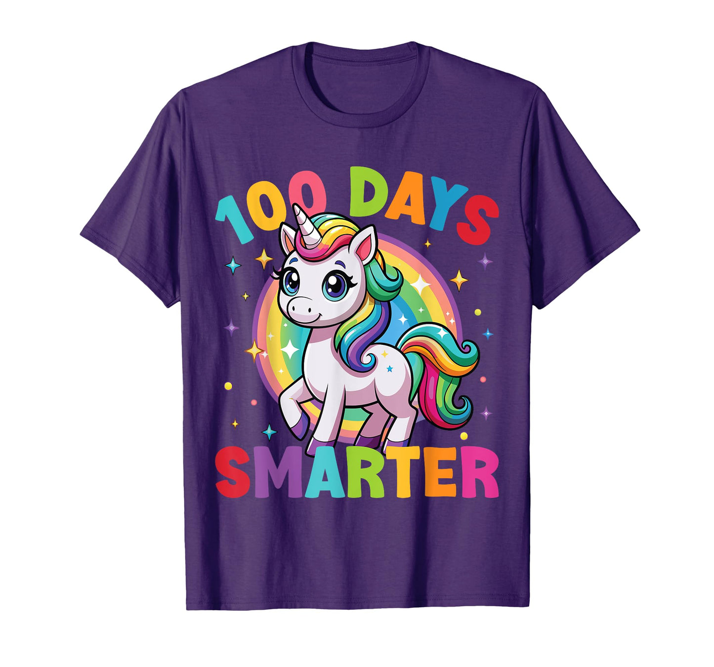 100 Days Smarter 100 Days Of School Unicorn Girl T-Shirt