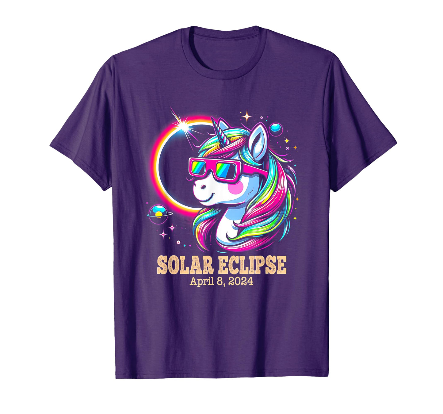 Cute Unicorn Total Solar Eclipse April 8, 2024 Tee Gift T-Shirt