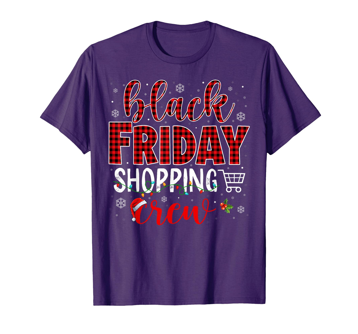 Funny Friday Shopping Crew Christmas Black Shopping Family T-Shirt