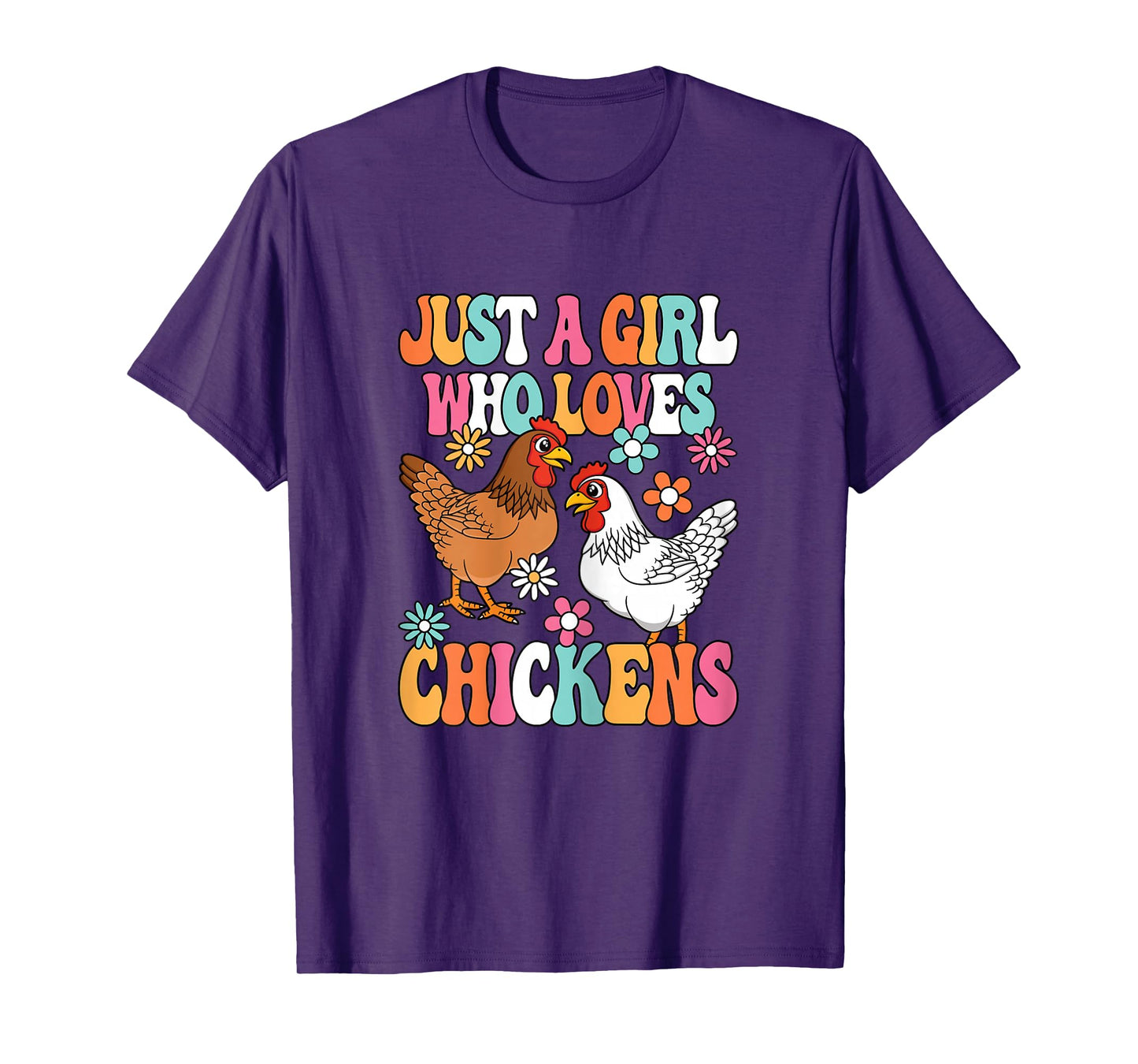 Just A Girl Who Loves Chickens Farmer Farming Girls Kids T-Shirt