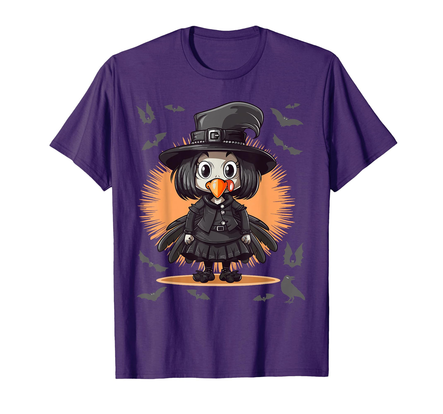 Goth Girl Turkey Outfit - Gothic Turkey Goth Thanksgiving T-Shirt