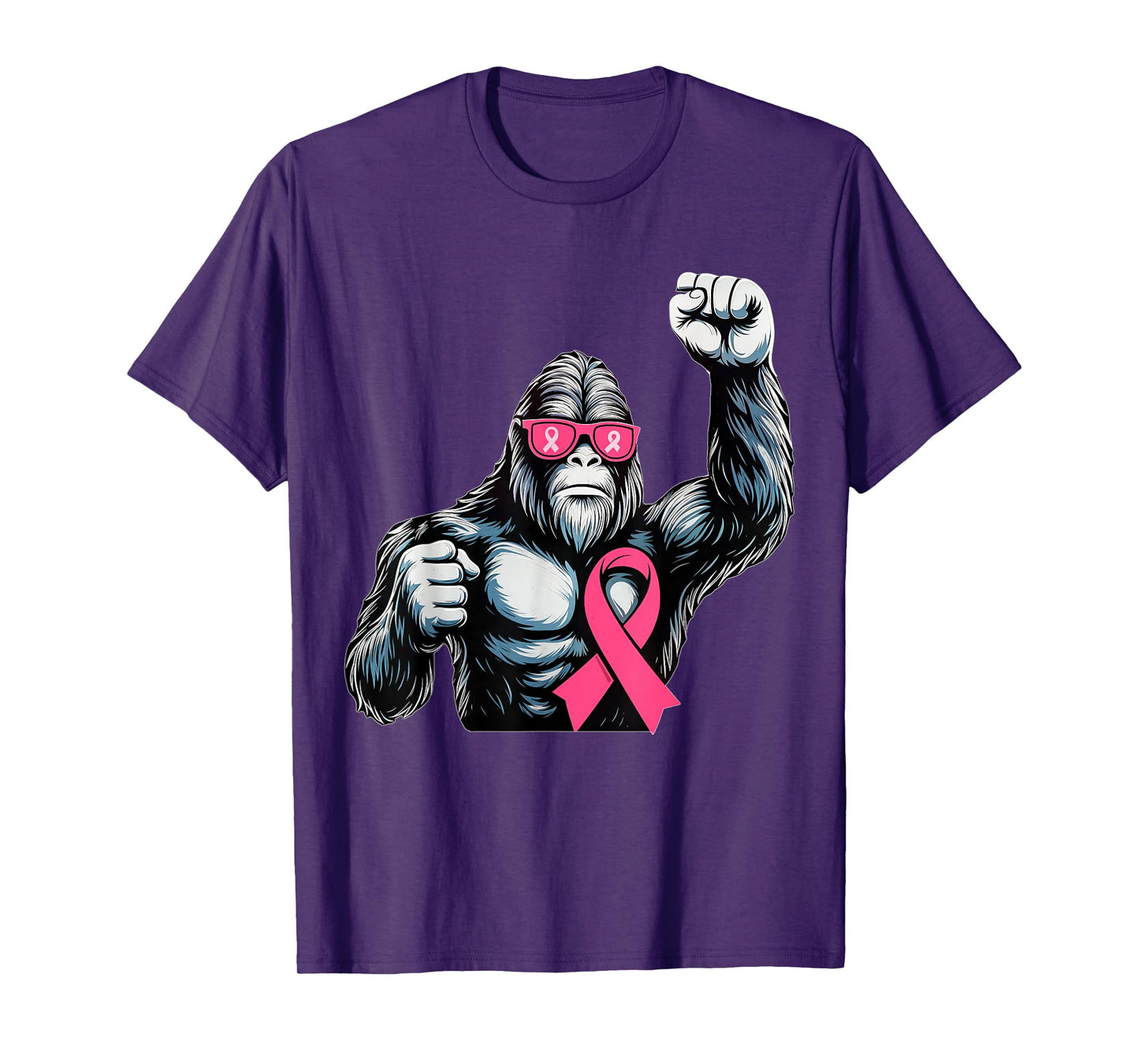 Bigfoot Pink Ribbon Breast Cancer Awareness Month Women Men T-Shirt
