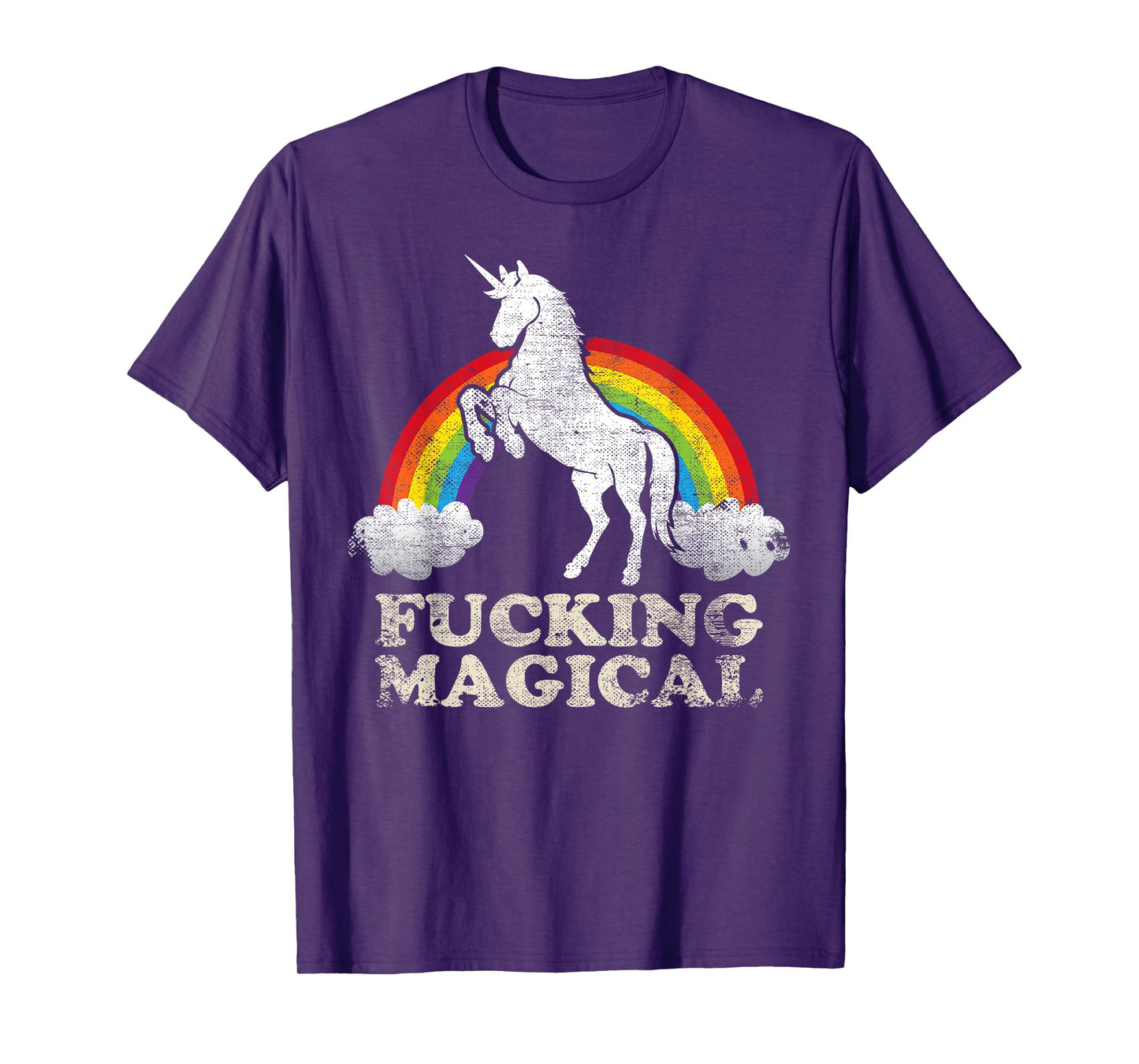 Funny Retro adult humour Fucking Magical Unicorn Rainbow T-Shirt