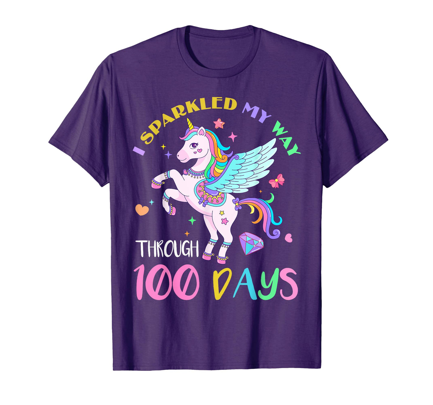 I Sparkled My Way Through 100 Days Of School Unicorn Lovers T-Shirt