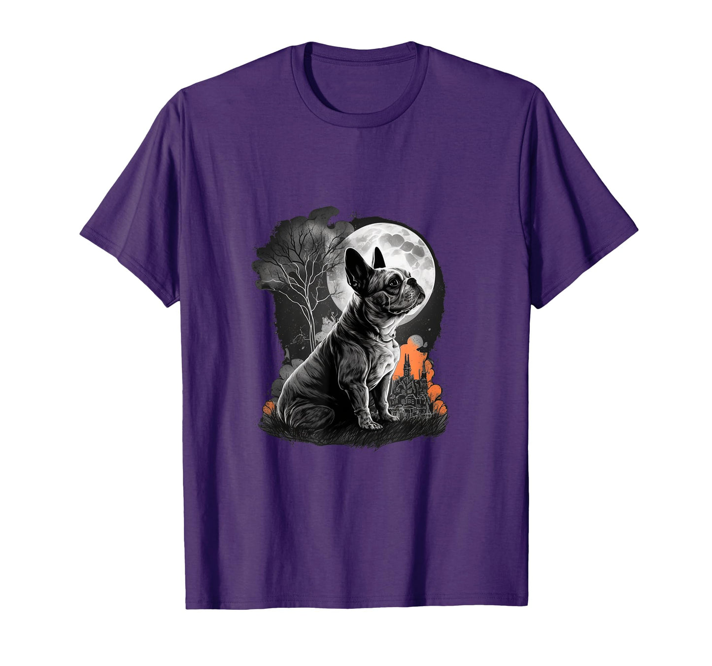 French Bulldog Halloween Costume | Scary Pumpkin Witch Ghost T-Shirt for Men Women