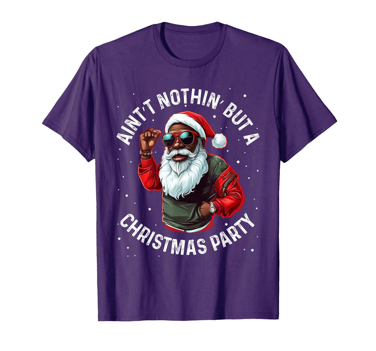 African American Santa Claus Christmas Pajama Men and Women T-Shirt