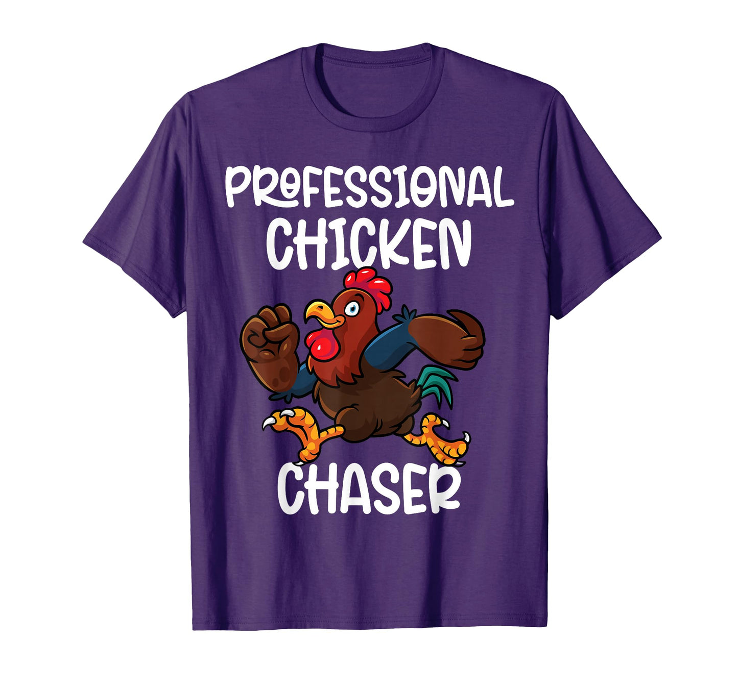 Professional Chicken Chaser Funny Farm Farmer Kids Running T-Shirt